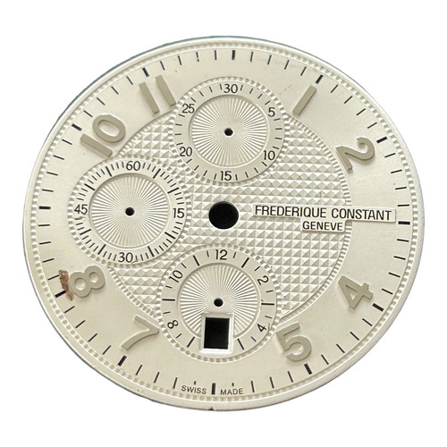 Cadran Frédérique Constant chronographe blanc