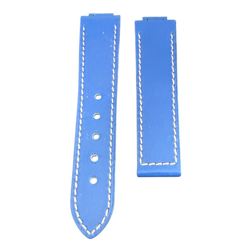 Cinturino Jorg Hysek in pelle blu taglia 8 NOS